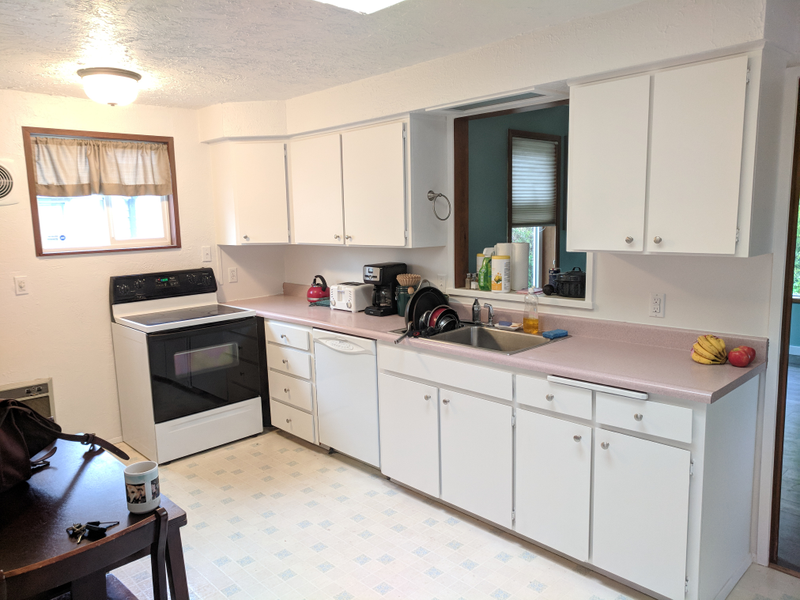 Illustration for article titled We painted our hideous kitchen so that it's less hideous.
